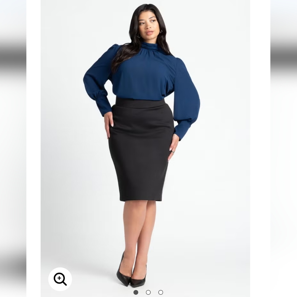 Eloquii Neoprene Pencil Skirt, Black, Size 24